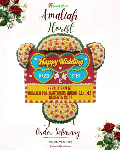 Karangan Papan Bunga Pernikahan di Tugubandung